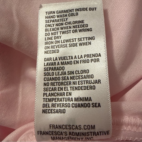 Francesca’s Romantic Pink Floral Tiered Midi Dress Tie Shoulder Bows Size M - Picture 11 of 13